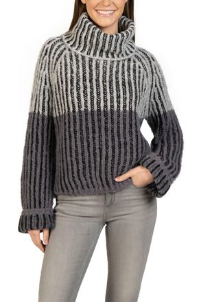 Love Token Daytona Turtleneck Sweater In Charcoal Multi