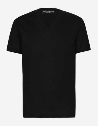 Dolce & Gabbana T-shirt Scollo V - Man Black Cotton 44