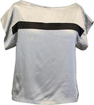 Osman Silver Satin Pyjama Top Size XS