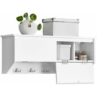 SoBuy Sobuy - Perchero De Pared Con 2 Puertas Y 5 Ganchos Estante De Pared Para Pasillo Entrada 78 X 20 X 30 Cm Fhk24-w Es