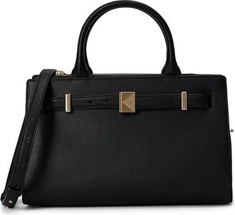 Kate Spade New York Deco Pebbled Leather Satchel Satchel Womens Handbags Black