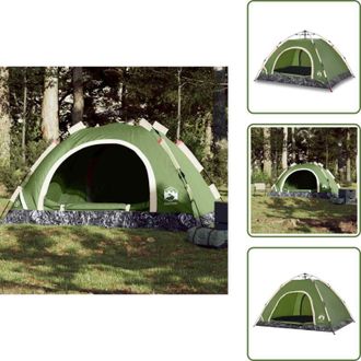 vidaXL Tenda da campeggio impermeabile - vidaXL Tenda da Campeggio 4 Persone Verde a Rilascio Rapido - Tenda da campeggio con sistema a rilascio rapido