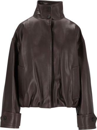 Durazzi Milano Leren Bomberjack - Dames - Jassen - Bruin - Maat: M Leer