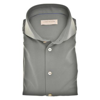 John Miller Heren, Overhemden, Groen, Maat: XS Leer