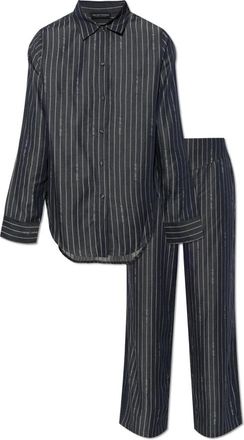 Emporio Armani Logo Pyjamaset (tweedelig) - Dames - Pyjama - Grijs - XS - Tweed - Nachtkleding