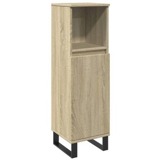 vidaXL Armario De Ba&ntilde;o Madera Contrachapada Roble Sonoma 30x30x100 Cm Vidaxl