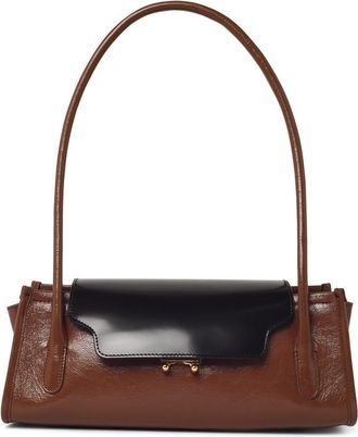 Marni Trunkette bruine en zwarte leren tas
