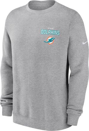 Nike Miami Dolphins Draw Block Club Nike Mens NFL Pullover Crew in Grey | NKPV06G9P-KU0