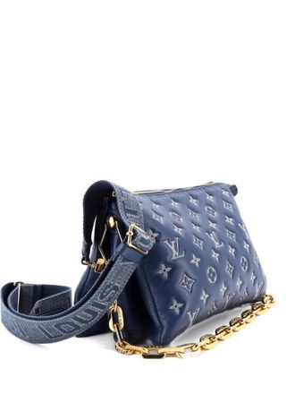 Louis Vuitton Coussin Bag Denim Printed Monogram Embossed Lambskin PM crossbody bag - women - Calf Leather - One Size - Blue