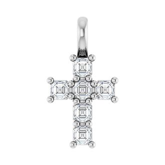 Diamond2Deal 14k Gold Asscher Cut 1/3ct Lab-Grown Diamond Pendant