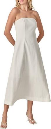 endless rose Strapless Linen Dress in White at Nordstrom Rack, Size Large