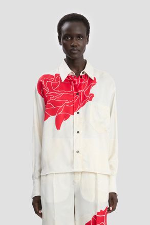 Victoria Beckham Shirt In Red Floral Print 10