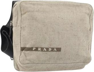 Prada Pre-owned Backpacks, female, Beige, Size: ONE SIZE Pre-owned Canvas Backpack