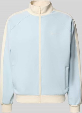 Karl Kani Regular Fit Sweatjacke mit Logo-Stitching in Hellblau, Gr&ouml;&szlig;e XL