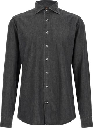 Borriello Shirts - Heren - Casual Overhemden - Grijs - 4XL - Overhemden