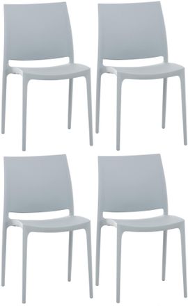 Clp Clp - Set De 4 Sillas Apilables Maya Gris Claro