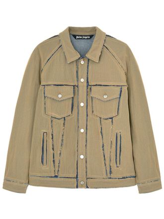Palm Angels Giacca denim con applicazione - Marrone