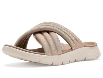 Skechers On-The-Go GO Walk Flex Sandals w/ Puffy Crossband Womens Sandals Tan : 11 B - Medium