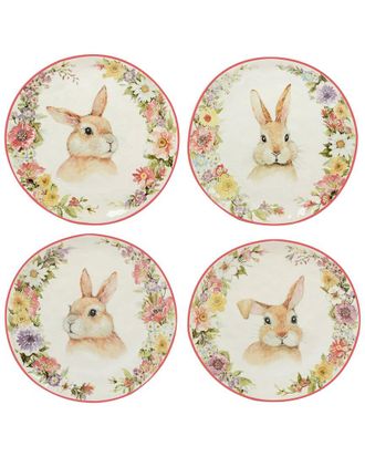 Certified International Easter Garden Dessert Plates Set Of 4