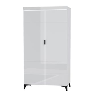 Petits Meubles Armario 2 puertas con LED estratificado Blanco