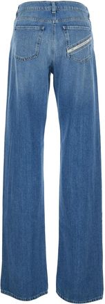 Elisabetta Franchi Womens Palazzo Jeans Light Blue Cotton