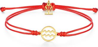 Mantra Zodiac Thread Bracelet in Aquarius Yellow Gold at Nordstrom