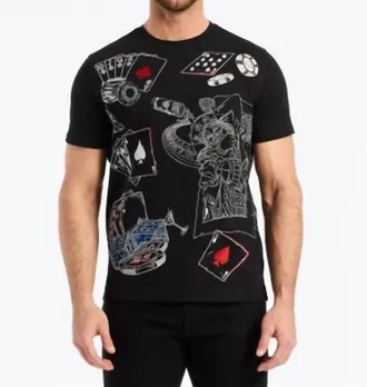 Robert Graham Lucky Roll Short Sleeve Graphic Tshirt In Black