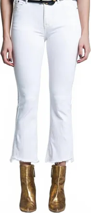 Q2 High Rise Basic Flared Jeans In White