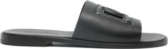 Dolce & Gabbana Calfskin Slide - Heren - Sandalen - Zwart - 42 1/2 EU - Nylon - Schoenen
