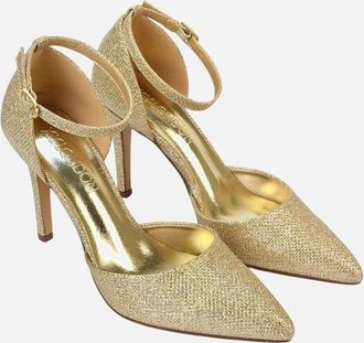 XY London Womens XY London Womens/Ladies Claire DOrsay Ankle Strap Stiletto Heel Court Shoes - Gold - Size: 4