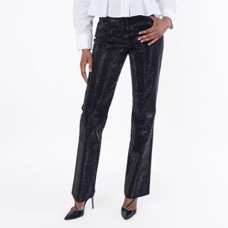 Ferragamo Crystal Embellished Trousers, Brand Size 38 ( US Size 4 )