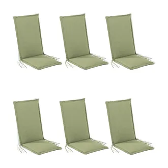 ED&Egrave;N JARD&Iacute; Pack 6 cojines para sillones de exterior repelente al agua verde
