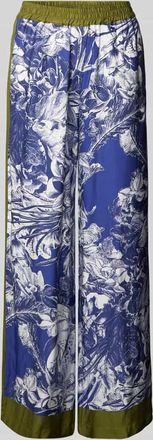 Emily van den Bergh Wide Leg Stoffhose mit elastischem Bund in Blau, Größe 36