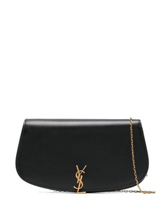 Saint Laurent Demilune wallet-on-chain - women - Calf Leather - One Size - Black