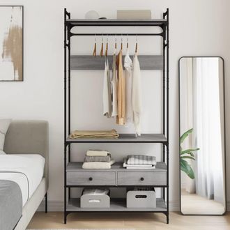 Berkfield Home Wardrobe with Drawers Grey Sonoma 89x39x184.5 cm Engineered Wood