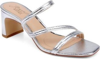 Badgley Mischka Zazie Block Heel Sandal in Silver Patent at Nordstrom, Size 8.5