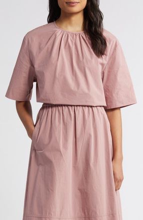 Melloday Shirred Neck Woven Top in Agril at Nordstrom, Size Small