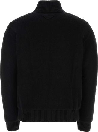 Prada Mens Virgin Wool And Cashmere Blend Cardigan Black