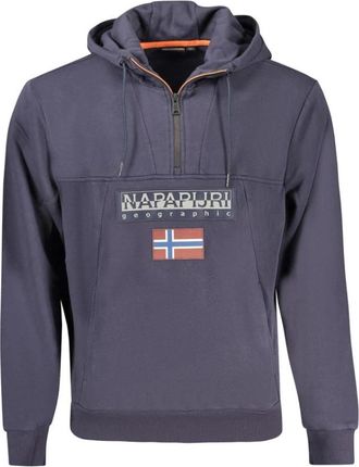 Napapijri Blauwe Katoenen Trui - Heren - Hoodies - Blauw - S - Katoen - Hoodies & sweatvesten