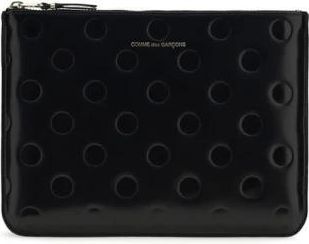 Comme Des Gar&ccedil;ons Polka Dot Ritssluiting Portemonnee - Heren - Accessoires - Zwart - Maat: ONE Size Leer