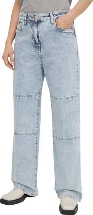Remain Straight Jeans met Hoge Taille - Dames - Regular Fit Jeans - Blauw - W28 - Katoen - Jeans