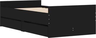 vidaXL Bed Frame without Mattress Black 75x190 cm Small Single Small Single vidaXL