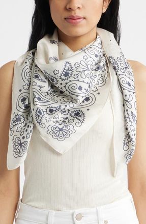 Treasure & Bond Oversize Square Satin Scarf in Ivory at Nordstrom