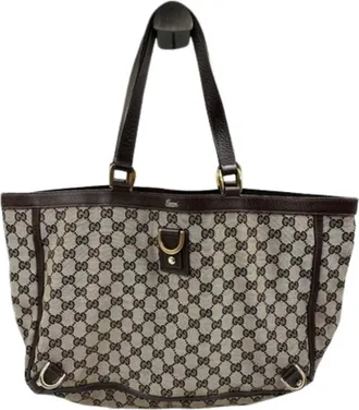 Gucci Brown Canvas Tote Bag (Pre-Owned)