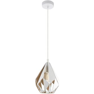 Eglo Eglo - Sospensione Vintage Carlton 1 Acciaio Bianco Oro 1 Luce E27