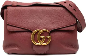 Gucci Pre-owned Gucci Small GG Marmont Leather Shoulder Bag 401173 520981