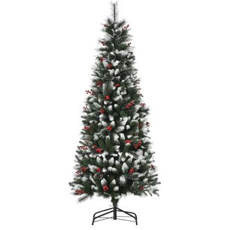OEM &Aacute;rbol De Navidad Artificial 180 Cm Con 539 Ramas 51 Bayas Hojas De Pvc Decoraci&oacute;n Navide&ntilde;a Para Interiores Verde
