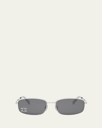 Celine Embellished Triomphe Metal Rectangle Sunglasses