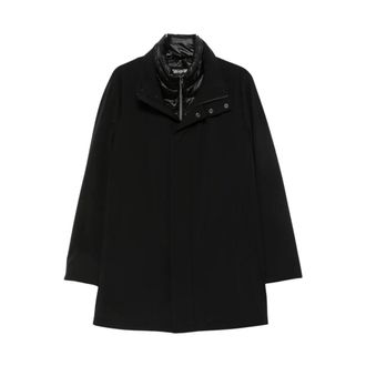 Montecore Jassen, Heren, Zwart, L, Polyester, Rechthoekige Jas met Hoge Kraag