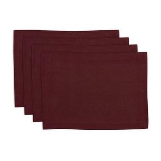 Solino Home Linen Placemats Set of 4, 14 x 19 Inch for Dining Table, Holiday and Everyday Table Decor - Sonoma in Cordovan at Nordstrom, Size Medium